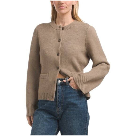 Marled Sweaters - MARLED Structured Cardigan With Flare Sleeves